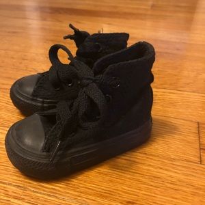 Baby boy all black high-top Converse